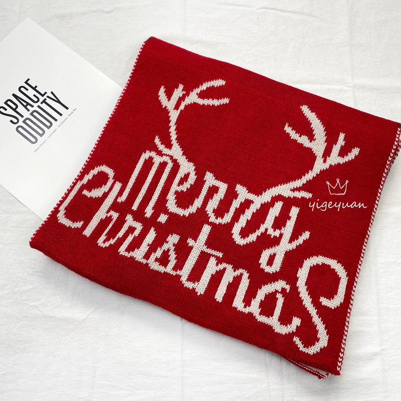 Wholesale Deer Winter Knitted Wool Christmas Scarf
